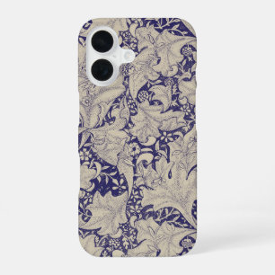 Funda Para iPhone 16 Estampado de Alhelí de William Morris Azul Antiguo