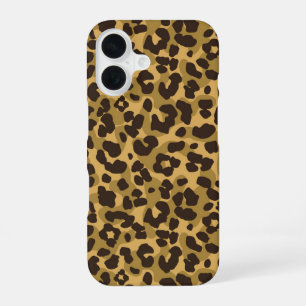 Funda Para iPhone 16 Estampado de leopardo dorado
