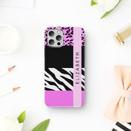 Funda Para iPhone 16 Estampado de leopardo, estampado de cebra, rosa, t
