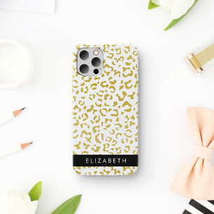 Funda Para iPhone 16 Estampado de leopardo, Leopardo Dorado, Brillo, Tu