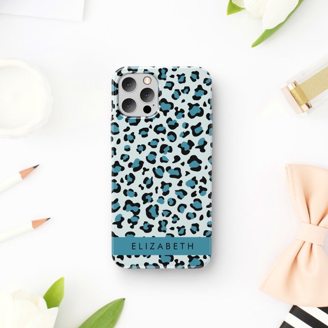 Funda Para iPhone 16 Estampado de leopardo, manchas, leopardo azul, tu  (Subido por el creador)