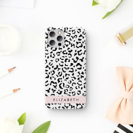 Funda Para iPhone 16 Estampado de leopardo, manchas, negro y blanco, tu