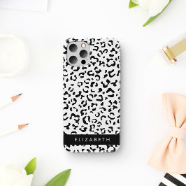 Funda Para iPhone 16 Estampado de leopardo, manchas, negro y blanco, tu