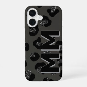 Funda Para iPhone 16 Estampado de leopardo negro de moda Sombra oscura 
