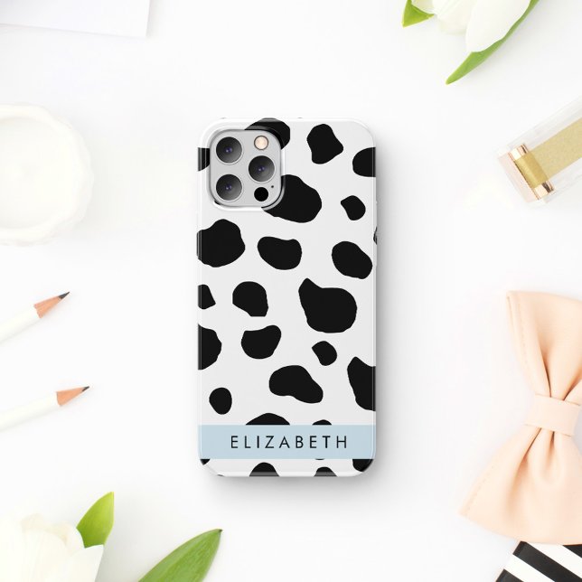 Funda Para iPhone 16 Estampado de Vaca, Manchas de Vaca, Negro y Blanco (Subido por el creador)
