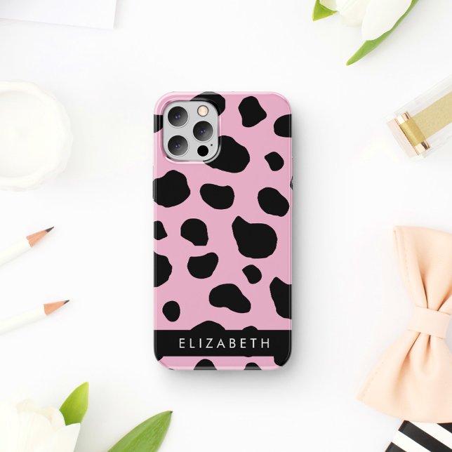 Funda Para iPhone 16 Estampado de Vaca, Manchas de Vaca, Vaca Rosa, Tu  (Subido por el creador)
