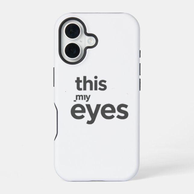 Funda Para iPhone 16 este es mi ojos negro blanco (Reverso )