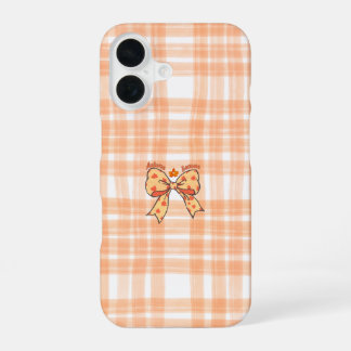 Funda para iPhone 16 estética de lazo otoñal naran
