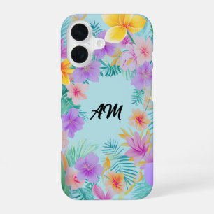 Funda Para iPhone 16 Estética de Verano Frontera Floral Tropical
