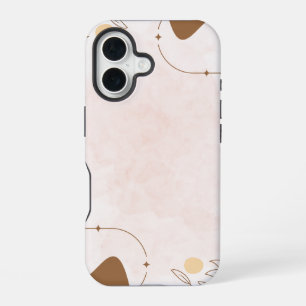 Funda Para iPhone 16 Estética floral crema marrón Linktree