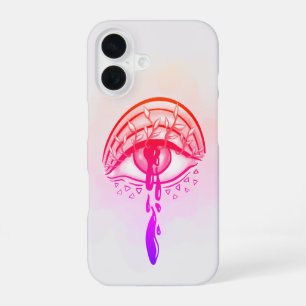Funda Para iPhone 16 Estética Gótica Pastel de Ojo Psicodélico