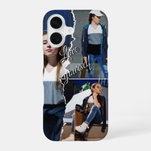 Funda Para iPhone 16 Estética Vintage Simple Collage Foto