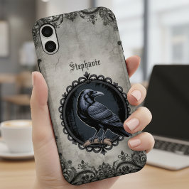Funda Para iPhone 16 Estilo Académico Oscuro Cuervo Cuervo Gótico