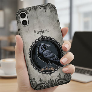 Funda Para iPhone 16 Estilo Académico Oscuro Cuervo Cuervo Gótico
