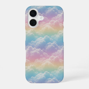 Funda Para iPhone 16 🌈 Estilo de cielo de nubes arcoíris pastel soñado