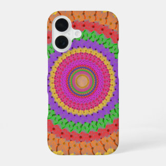 Funda Para iPhone 16 Estilo de crochet amarillo Mandala Ball -