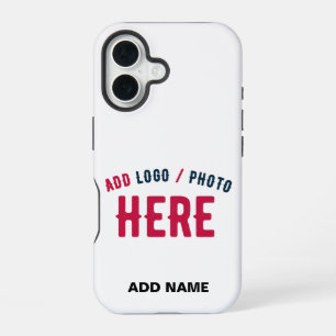 FUNDA PARA iPhone 16 ESTILOSO MODERNO PERSONALIZABLE BLANCO VERIFICADO