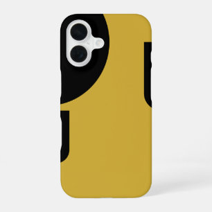Funda Para iPhone 16 Estiloso Negro Sólido Formado sobre Dorado Metálic