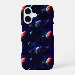 Funda Para iPhone 16 Estrellas, Planetas, Galaxia, Temática del espacio