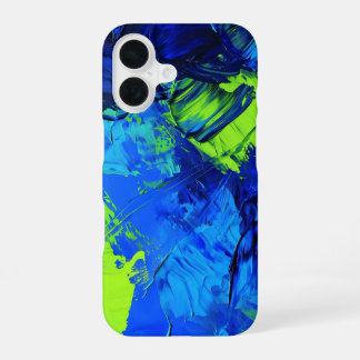 Funda Para iPhone 16 Estroques eléctricos azules y verdes _ estuche par