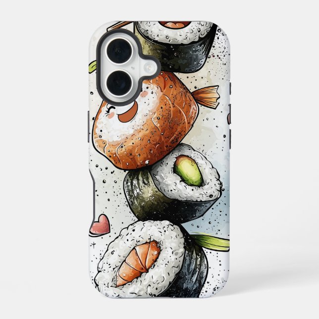 Funda Para iPhone 16 Estuche Anime Sushi Phone (Reverso )