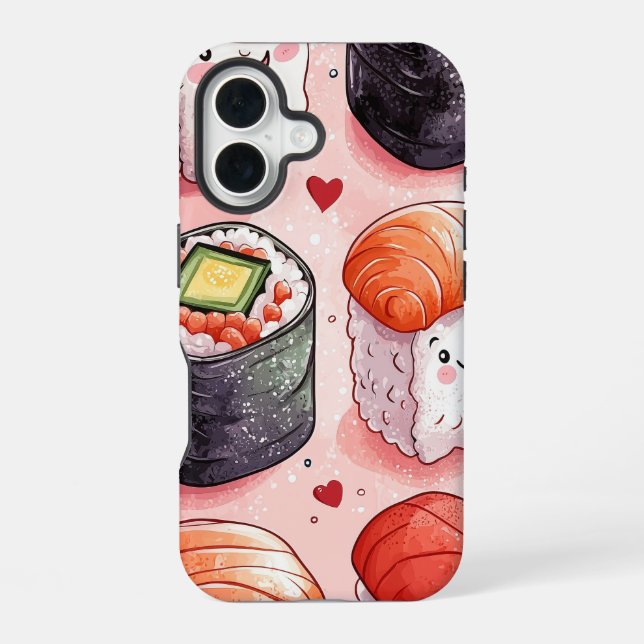 Funda Para iPhone 16 Estuche Anime Sushi Phone (Reverso )