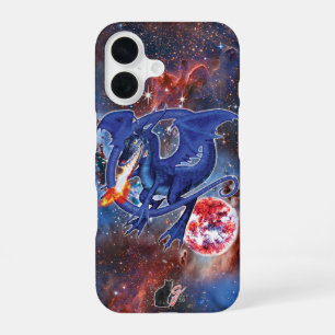 Funda Para iPhone 16 Estuche Azurite Cosmic Dragon Funda-Mate para iPho