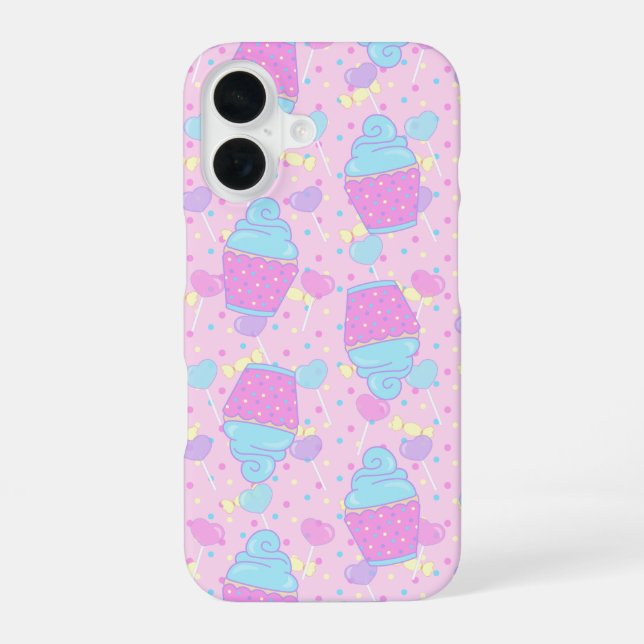 Funda Para iPhone 16 Estuche Cupcake y Lollipop Phone (Reverso )