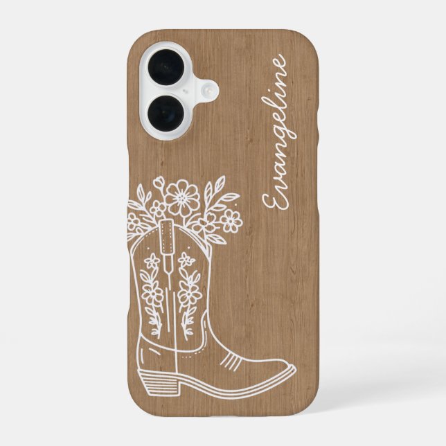 Funda Para iPhone 16 Estuche de teléfono de arranque floral personaliza (Reverso )