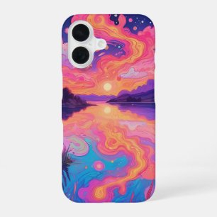 Funda Para iPhone 16 Estuche de teléfono de cielo pastel psicodélico
