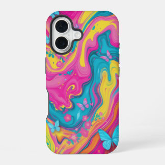 Funda Para iPhone 16 Estuche de teléfono de mármol de color de remolque