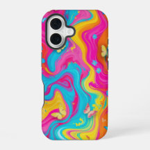 Estuche de teléfono de mármol de mariposa con ráfa