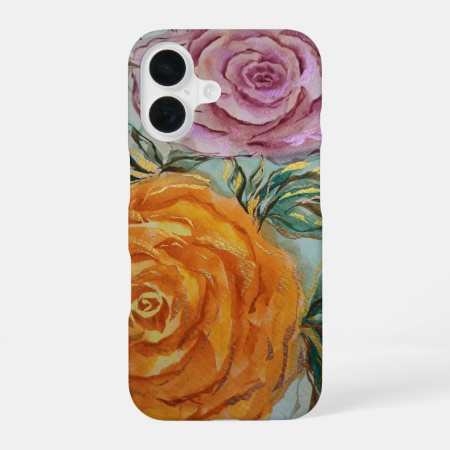 Funda Para iPhone 16 Estuche de teléfono de rosas (Reverso )