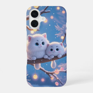 Funda Para iPhone 16 Estuche de teléfono para gatos Kawaii de invierno