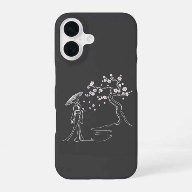 Funda Para iPhone 16 Estuche de teléfono Sakura Elegance (Reverso )