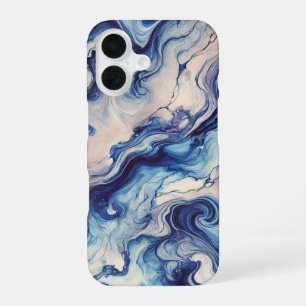 Funda Para iPhone 16 Estuche elegante de teléfono azul y morado abstrac