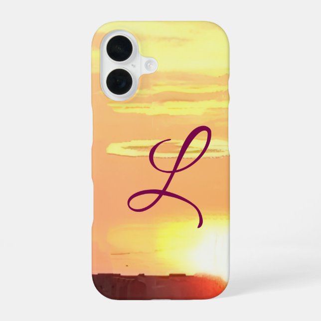 Funda Para iPhone 16 Estuche Monogrammed Sunset iPhone / iPad (Reverso )