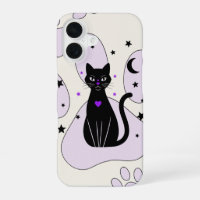 Estuche Mystical Black Cat para iPhone - regalo de