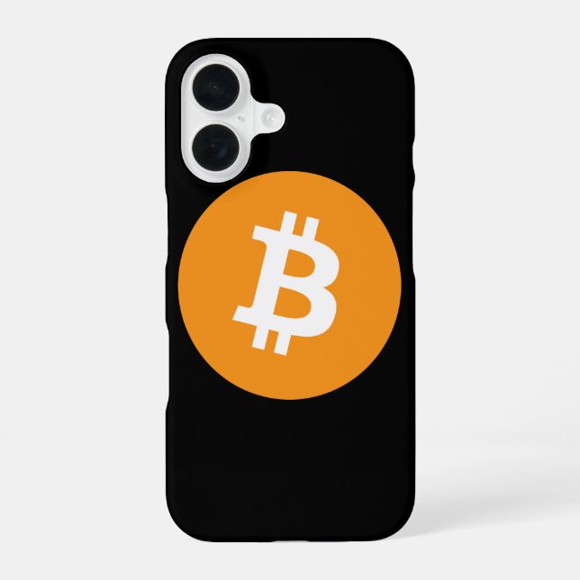 Funda Para iPhone 16 Estuche para iPhone Bitcoin Naranja negro criptodi (Reverso )