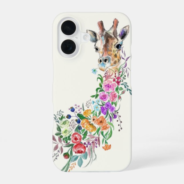 Funda Para iPhone 16 Estuche para iPhone de Flores Giraffe (Reverso )
