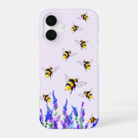 Estuche para iPhone de flores y abejas