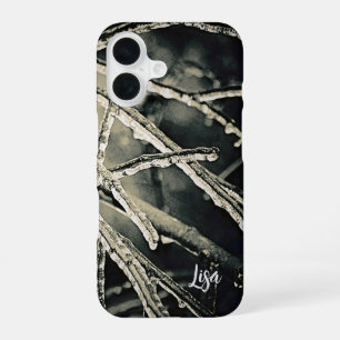 Funda Para iPhone 16 Estuche para iPhone de ramas blancas y negras pers