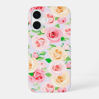 Funda Para iPhone 16 Estuche para iPhone Funda-Mate de rosas blancas ma