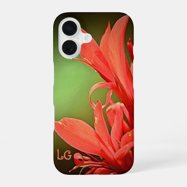 Funda Para iPhone 16 Estuche para iPhone Funda-mate Naranja Flower (Reverso )