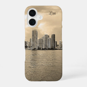 Funda Para iPhone 16 Estuche para iPhone Miami en blanco y negro person