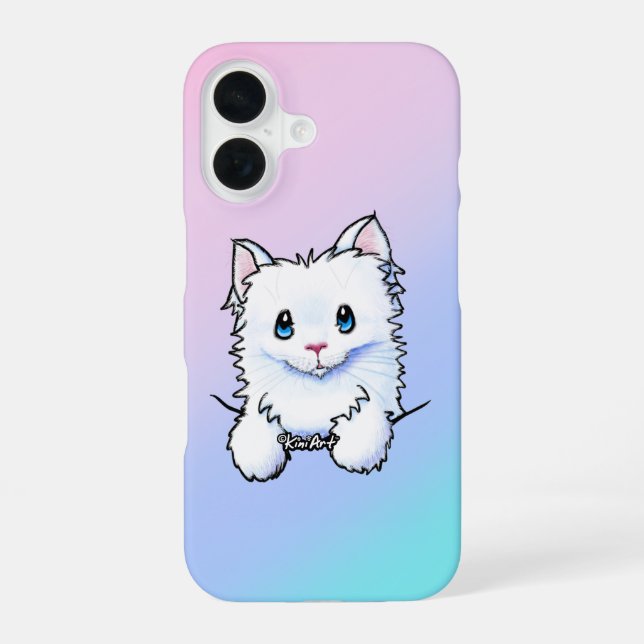 Funda Para iPhone 16 Estuche para iPhone White Kitty (Reverso )