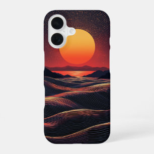 Funda Para iPhone 16 Estuche para teléfono de cristal de puesta al sol