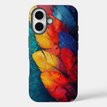 Estuche para teléfono de plumas de maca tropical