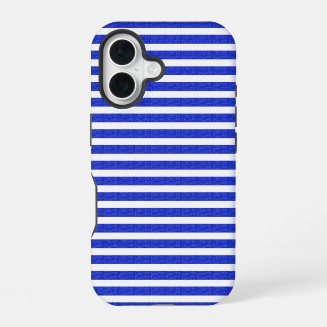 Funda Para iPhone 16 Estuche para teléfono geométrico azul de moda (Reverso )