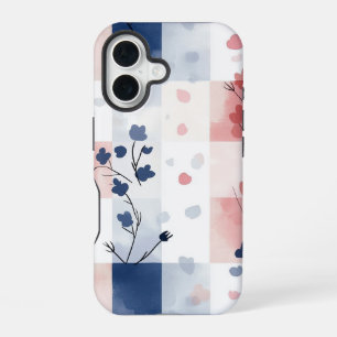 Funda Para iPhone 16 Estuche para teléfono Kawaii Gingham Pastel
